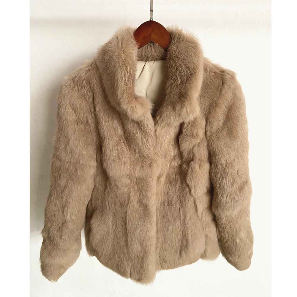 Olivia™ - Natürlicher Kaninchenfellmantel