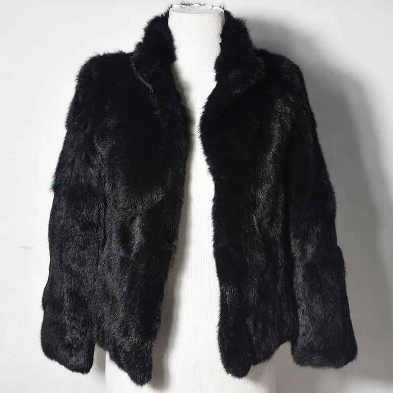 Olivia™ - Natürlicher Kaninchenfellmantel