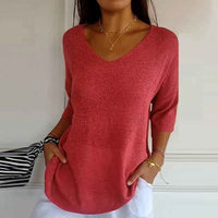 Bellamy™ - Lässiges Strickhemd mit V-Ausschnitt