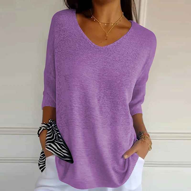 Bellamy™ - Lässiges Strickhemd mit V-Ausschnitt