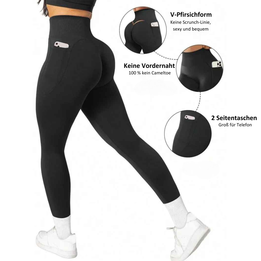 Bianca™ - Hoch taillierte Leggings mit Po-Lifting und Bauchkontrolle und Seitentaschen