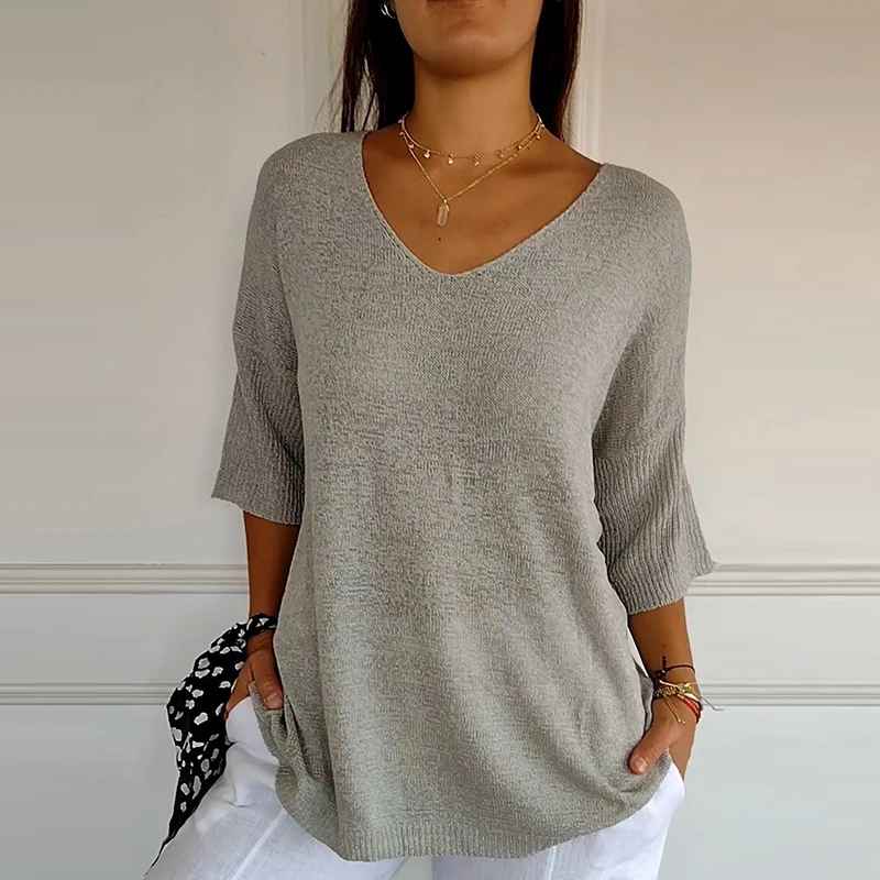 Bellamy™ - Lässiges Strickhemd mit V-Ausschnitt