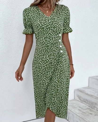 Johanna™ – Feminines Blumenkleid mit schmeichelndem V-Ausschnitt