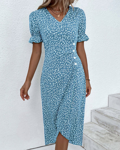 Johanna™ – Feminines Blumenkleid mit schmeichelndem V-Ausschnitt