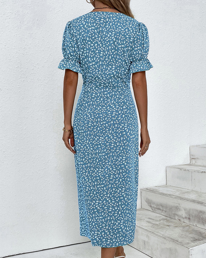 Johanna™ – Feminines Blumenkleid mit schmeichelndem V-Ausschnitt