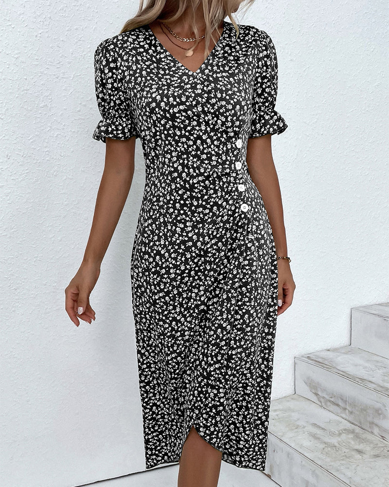 Johanna™ – Feminines Blumenkleid mit schmeichelndem V-Ausschnitt
