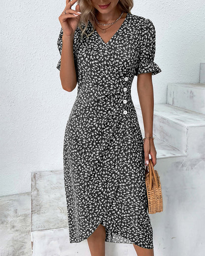 Johanna™ – Feminines Blumenkleid mit schmeichelndem V-Ausschnitt