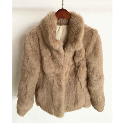 Olivia™ - Natürlicher Kaninchenfellmantel