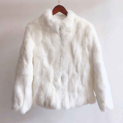 Olivia™ - Natürlicher Kaninchenfellmantel