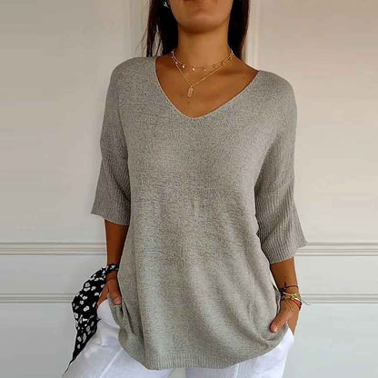 Bellamy™ - Lässiges Strickhemd mit V-Ausschnitt