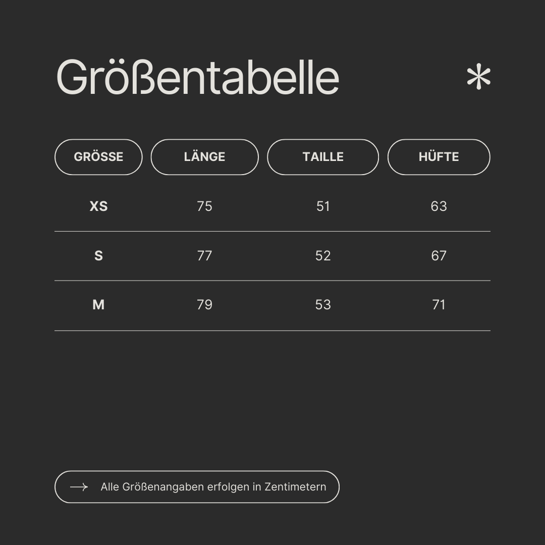 Größentabelle 1
