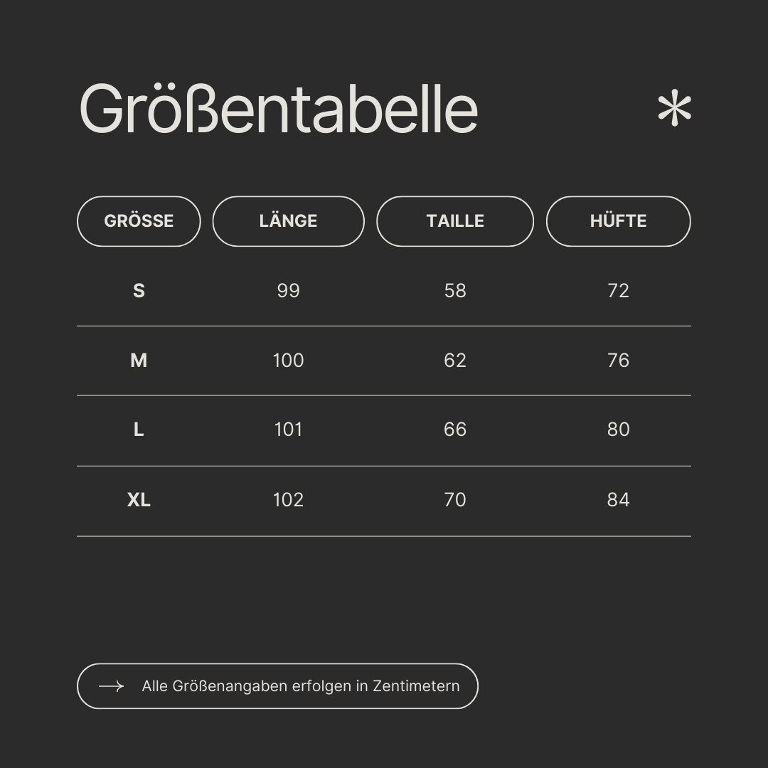 Größentabelle 1