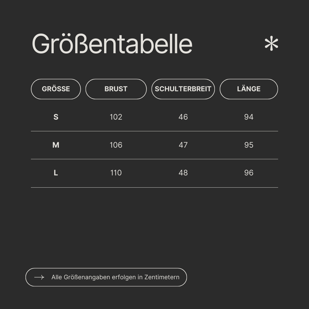 Größentabelle 1