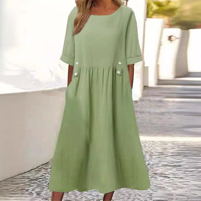 Diana™ – Stilvolles Midikleid mit Knopfdetails