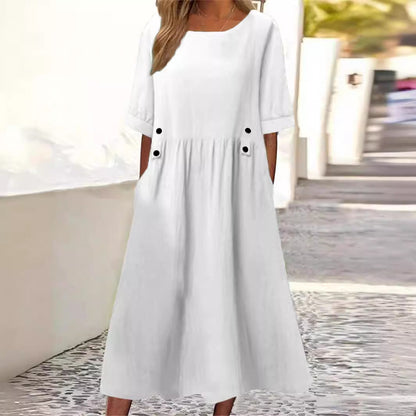 Diana™ – Stilvolles Midikleid mit Knopfdetails