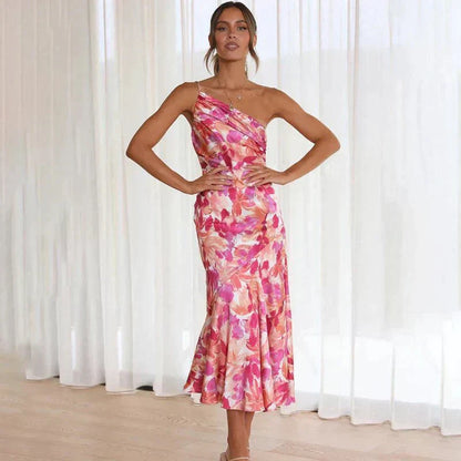 Flora™ – Asymmetrisches Midikleid mit Blumenmuster