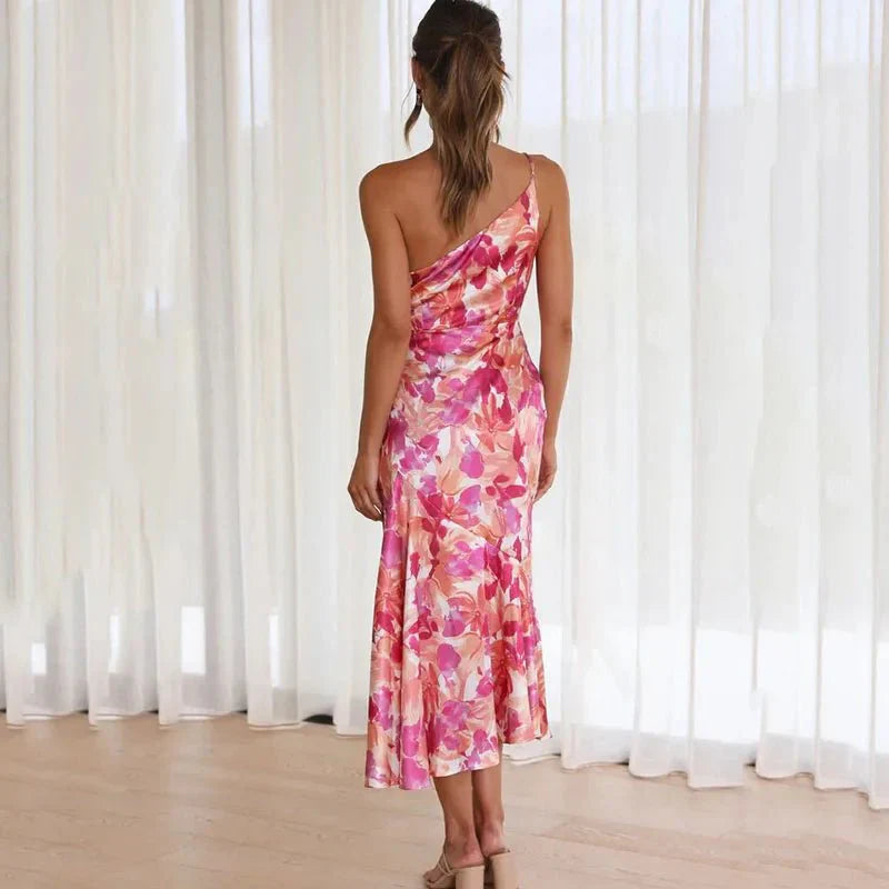 Flora™ – Asymmetrisches Midikleid mit Blumenmuster